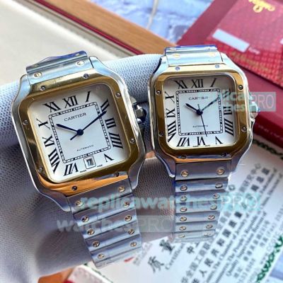 Knockoff Cartier Santos de Quartz Watches 39mm Two-Tone Case